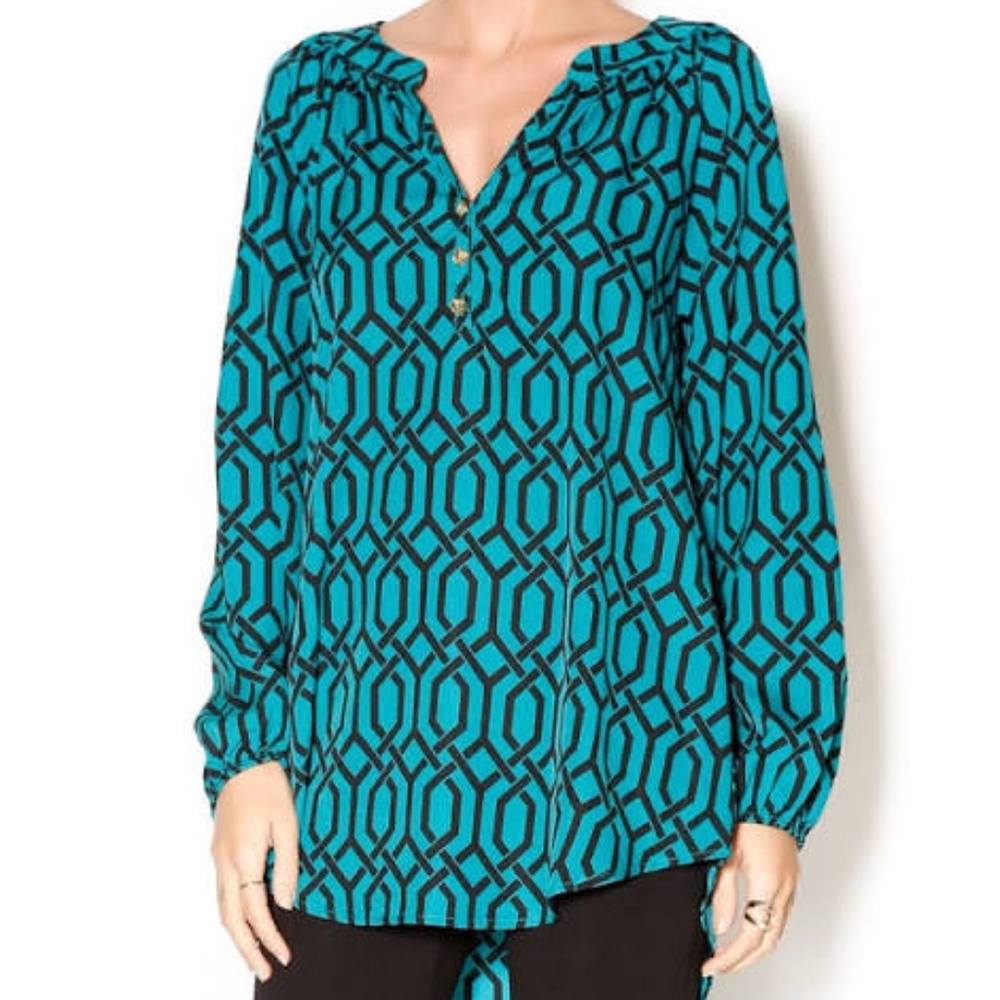 Mud Pie Green/Black Tunic~ Medium